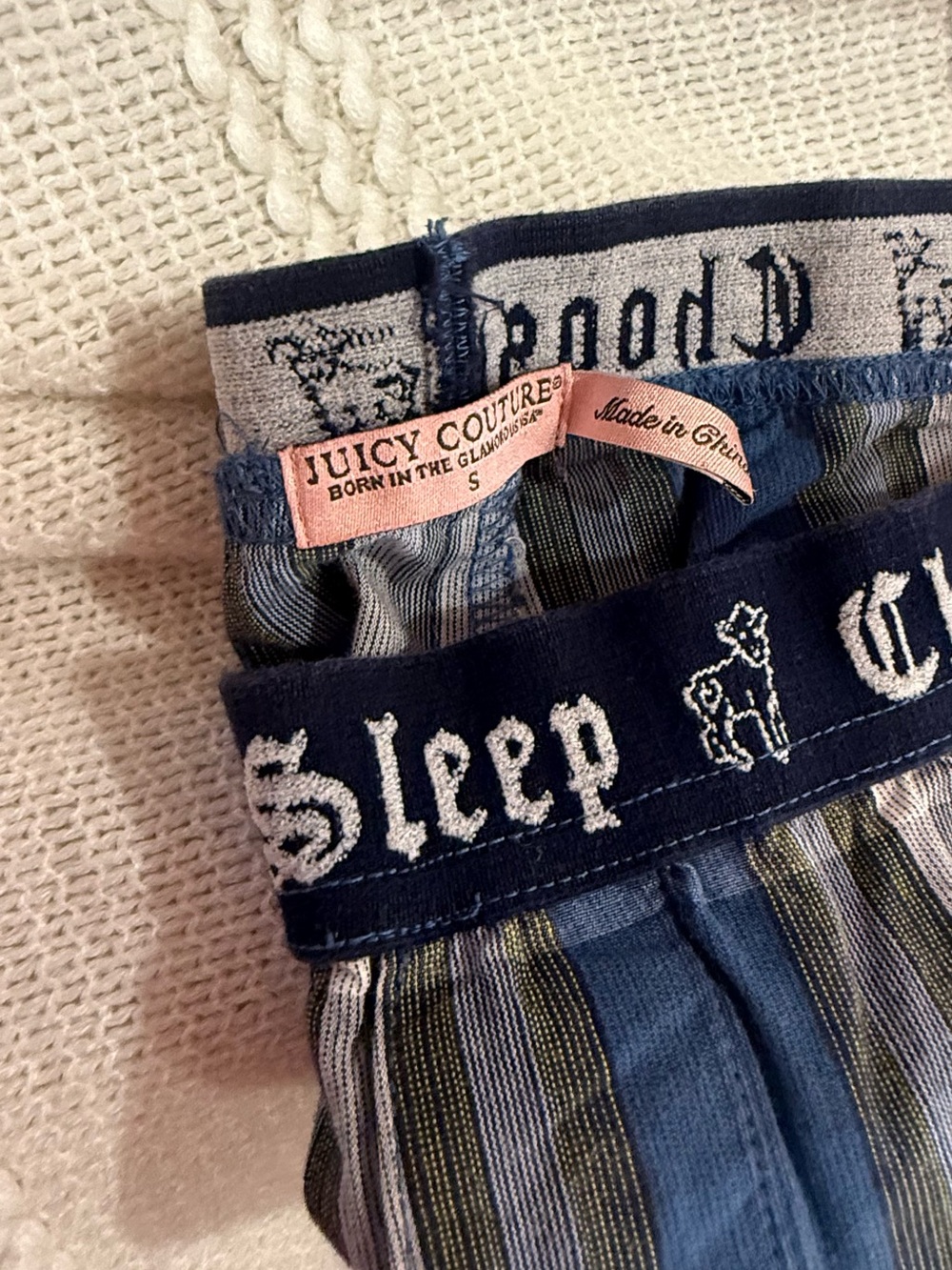 Y2K Juicy Couture Navy plaid sleep pants